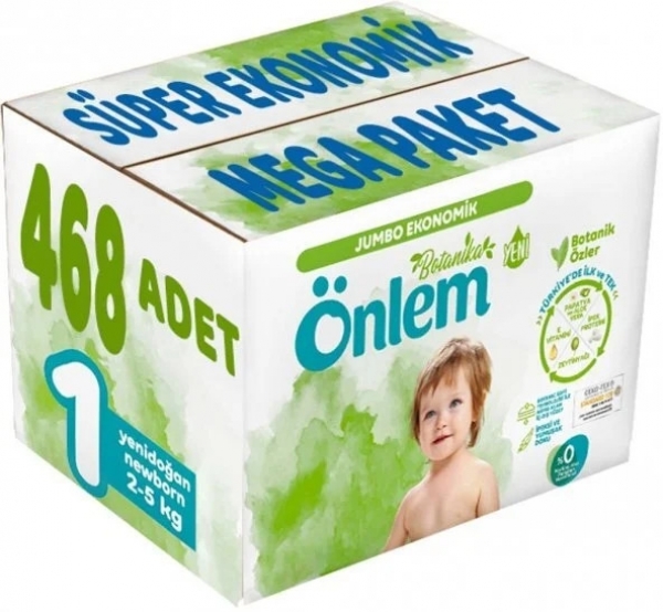Önlem Botanika 1 Beden 468 Adet Bebek Bezi