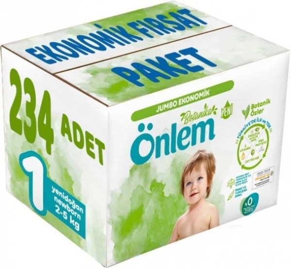 Önlem Botanika 1 Beden 234 Adet Bebek Bezi