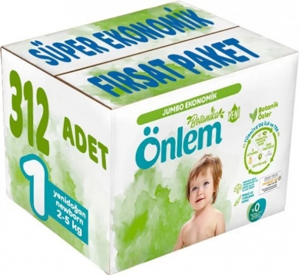 Önlem Botanika 1 Beden 312 Adet Bebek Bezi