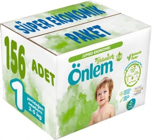 Önlem Botanika 1 Beden 156 Adet Bebek Bezi