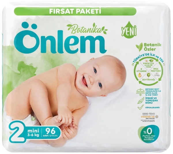 Önlem Botanika 2 Beden 96 Adet Bebek Bezi