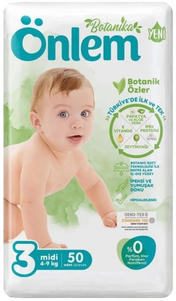 Önlem Botanika 3 Beden 50 Adet Bebek Bezi