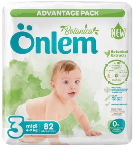Önlem Botanika 3 Beden 82 Adet Bebek Bezi