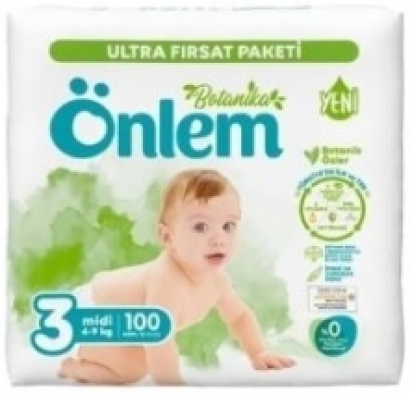 Önlem Botanika 3 Beden 100 Adet Bebek Bezi