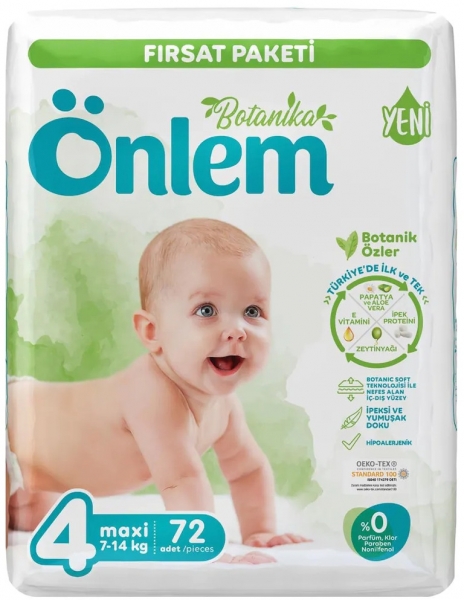Önlem Botanika 4 Beden 72 Adet Bebek Bezi