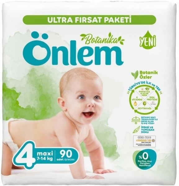 Önlem Botanika 4 Beden 90 Adet Bebek Bezi