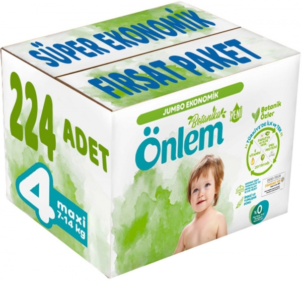 Önlem Botanika 4 Beden 224 Adet Bebek Bezi
