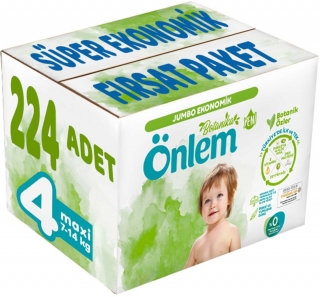 Önlem Botanika 4 Beden 224 Adet Bebek Bezi