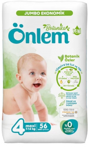 Önlem Botanika 4 Beden 56 Adet Bebek Bezi
