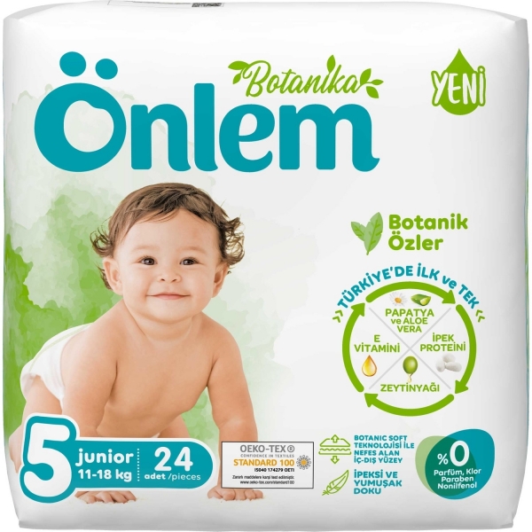 Önlem Botanika 5 Beden 24 Adet Bebek Bezi