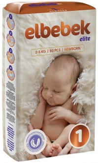 Elbebek Elite 1 Beden 50 Adet Bebek Bezi