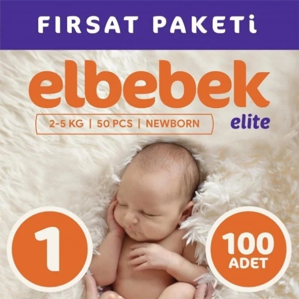 Elbebek Elite 1 Beden 100 Adet Bebek Bezi