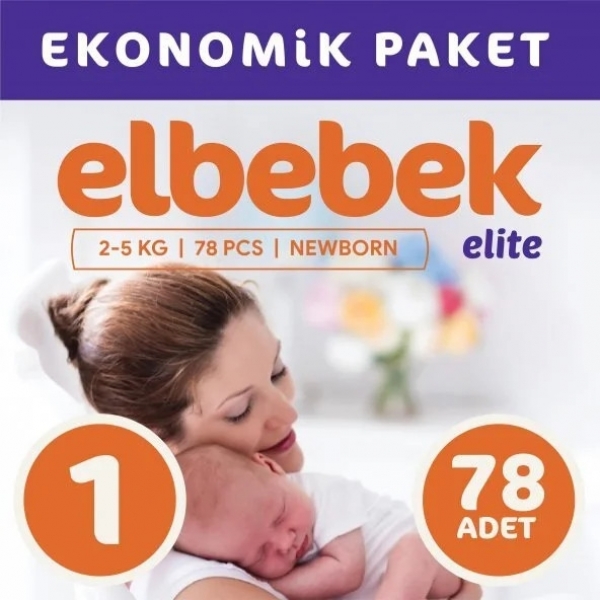 Elbebek Elite 1 Beden 78 Adet Bebek Bezi