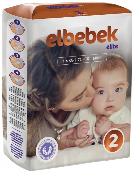 Elbebek Elite 2 Beden 72 Adet Bebek Bezi