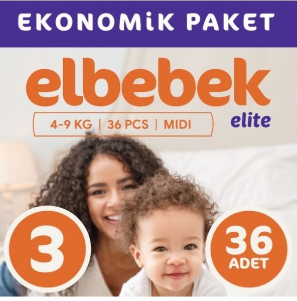Elbebek Elite 3 Beden 36 Adet Bebek Bezi