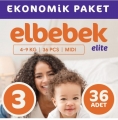 Elbebek Elite 3 Beden 36 Adet Bebek Bezi