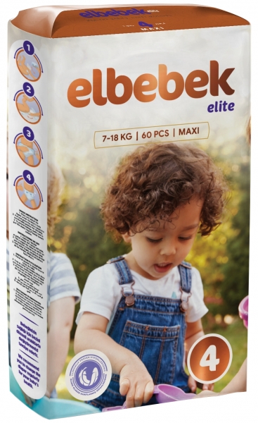 Elbebek Elite 4 Beden 60 Adet Bebek Bezi