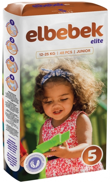 Elbebek Elite 5 Beden 48 Adet Bebek Bezi