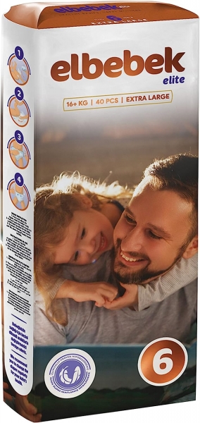 Elbebek Elite 6 Beden 40 Adet Bebek Bezi