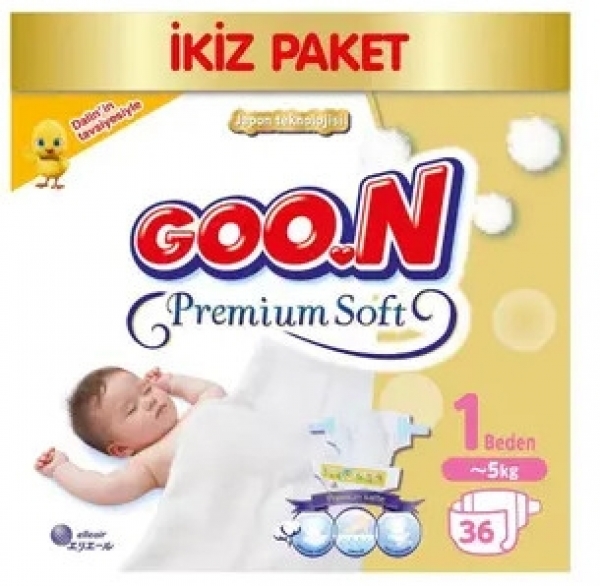 Goon Premium Soft 1 Beden 36 Adet Bebek Bezi