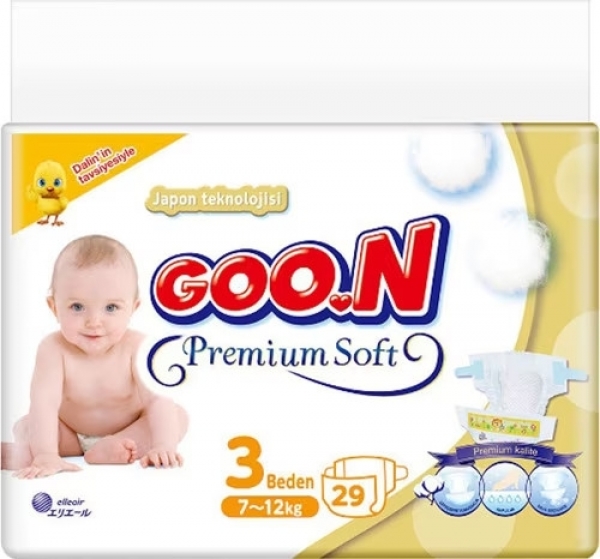 Goon Premium Soft 3 Beden 29 Adet Bebek Bezi