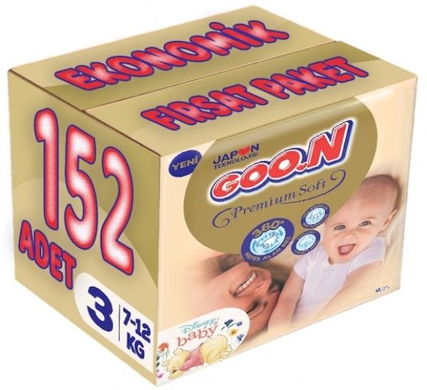 Goon Premium Soft 3 Beden 152 Adet Bebek Bezi