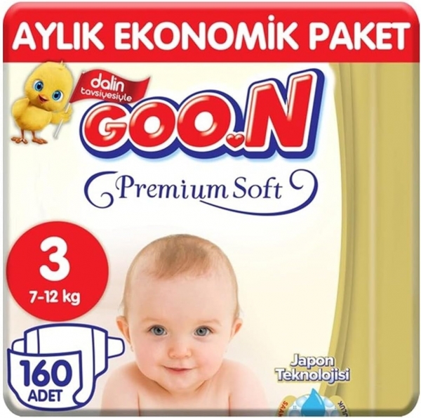 Goon Premium Soft 3 Beden 160 Adet Bebek Bezi