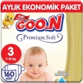 Goon Premium Soft 3 Beden 160 Adet Bebek Bezi
