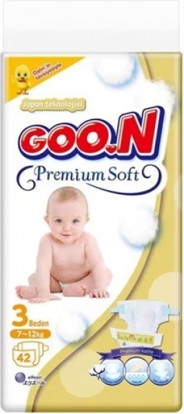 Goon Premium Soft 3 Beden 42 Adet Bebek Bezi
