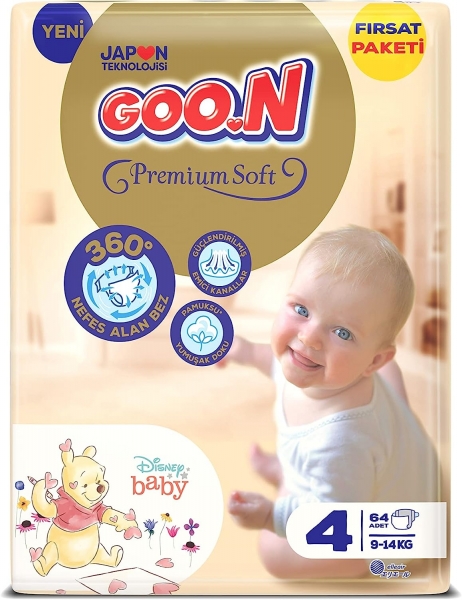 Goon Premium Soft 4 Beden 64 Adet Bebek Bezi