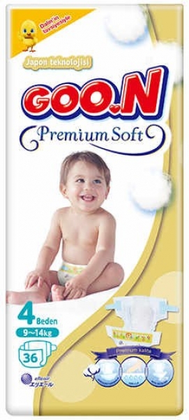 Goon Premium Soft 4 Beden 36 Adet Bebek Bezi