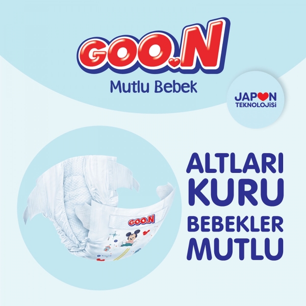 Goon Mutlu Bebek 4 Beden 100 Adet Bebek Bezi