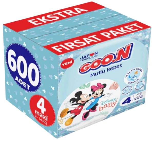 Goon Mutlu Bebek 4 Beden 600 Adet Bebek Bezi