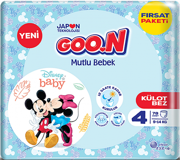 Goon Mutlu Bebek Külot Bez 4 Beden 78 Adet Bebek Bezi