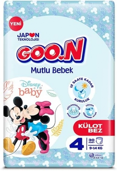 Goon Mutlu Bebek Külot Bez 4 Beden 30 Adet Bebek Bezi