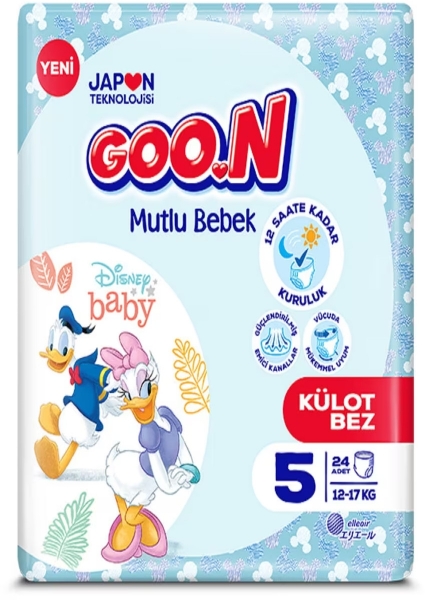 Goon Mutlu Bebek Külot Bez 5 Beden 24 Adet Bebek Bezi