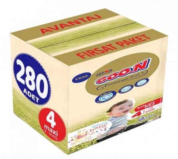 Goon Premium Soft Külot Bez 4 Beden 280 Adet Bebek Bezi