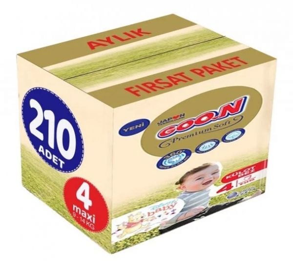 Goon Premium Soft Külot Bez 4 Beden 210 Adet Bebek Bezi
