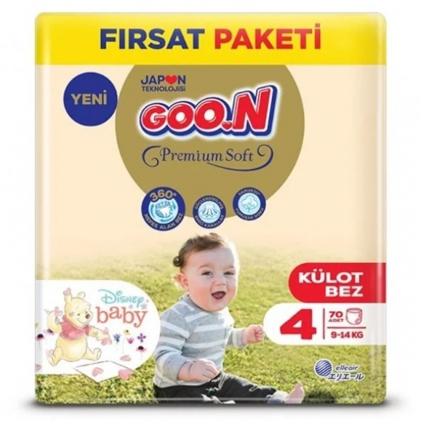 Goon Premium Soft Külot Bez 4 Beden 70 Adet Bebek Bezi