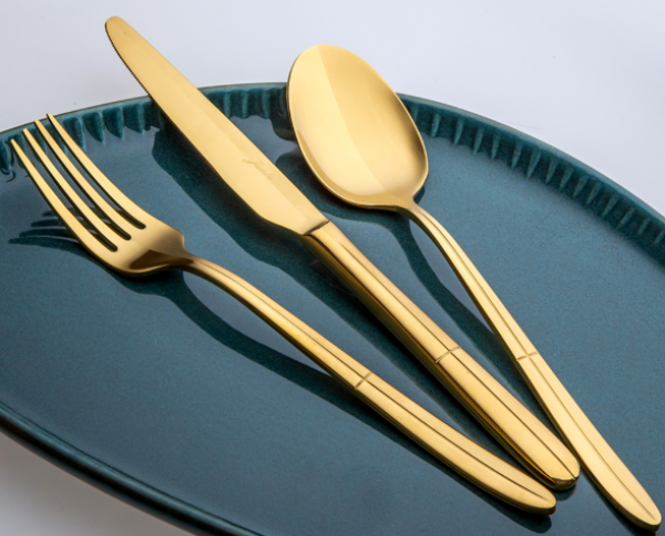 Jumbo 9401 Twist Titanyum Gold 84 Parça Çatal Kaşık Bıçak Takımı