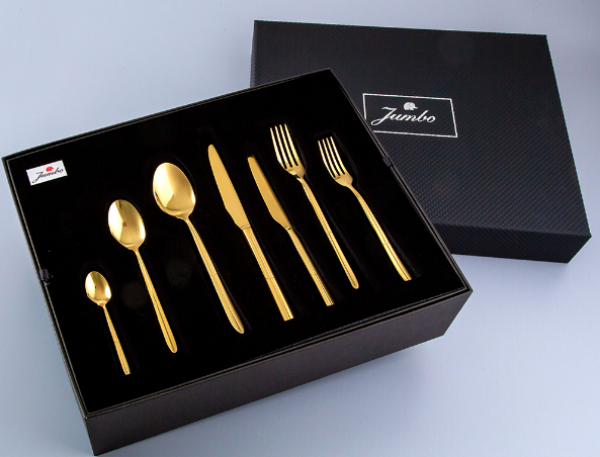 Jumbo 9401 Twist Titanyum Gold 84 Parça Çatal Kaşık Bıçak Takımı
