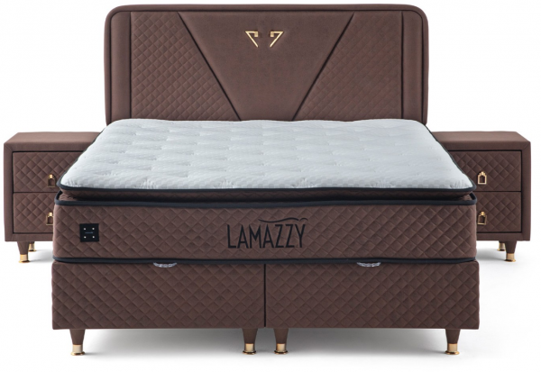 İndivani Lamazzy 160x200 Baza+Başlık+Yatak Seti