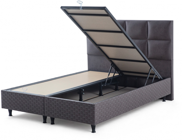 İndivani Visco Grey 200x200 Baza+Başlık+Yatak Seti