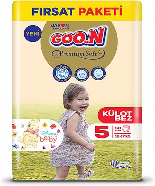 Goon Premium Soft Külot Bez 5 Beden 58 Adet Bebek Bezi