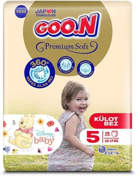 Goon Premium Soft Külot Bez 5 Beden 15 Adet Bebek Bezi