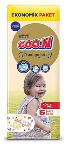 Goon Premium Soft Külot Bez 5 Beden 102 Adet Bebek Bezi