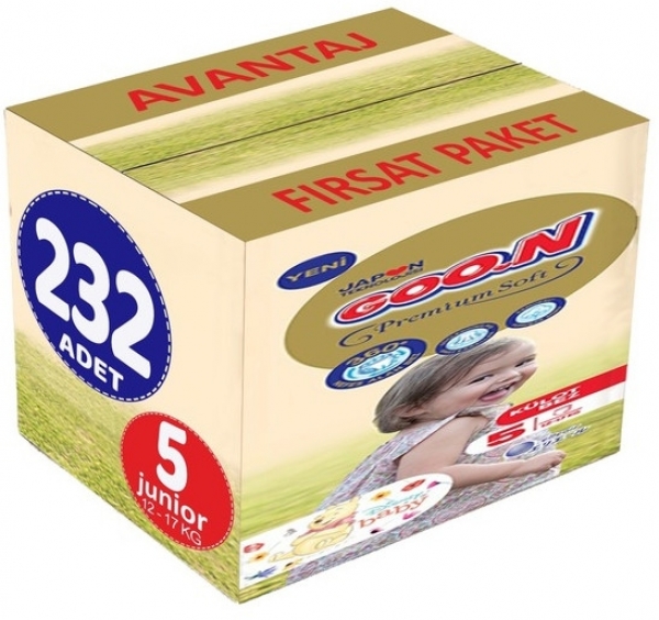 Goon Premium Soft Külot Bez 5 Beden 232 Adet Bebek Bezi