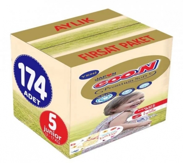 Goon Premium Soft Külot Bez 5 Beden 174 Adet Bebek Bezi