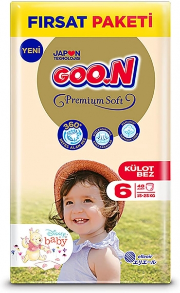 Goon Premium Soft Külot Bez 6 Beden 48 Adet Bebek Bezi
