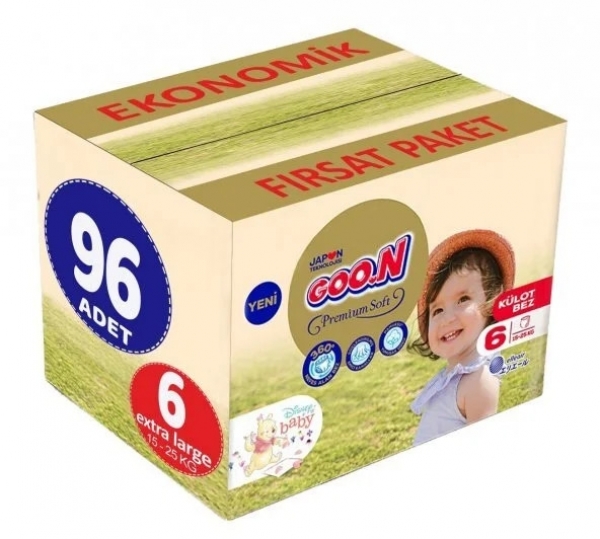 Goon Premium Soft Külot Bez 6 Beden 96 Adet Bebek Bezi